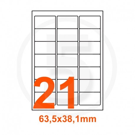 Etichette adesive permanenti 63,5x38,1mm in carta bianca