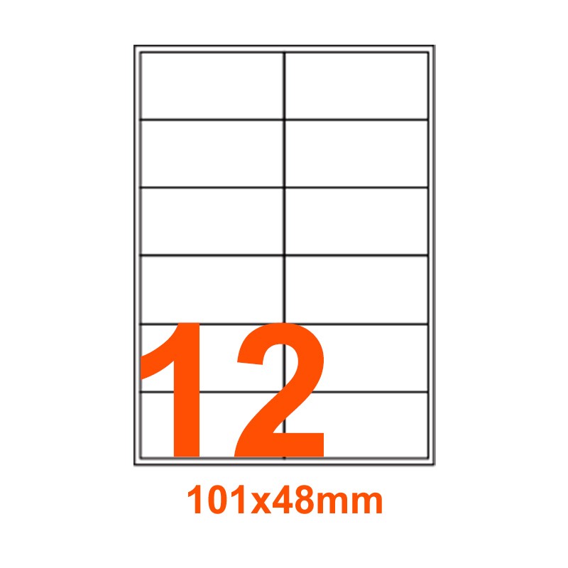 Etichette adesive permanenti 101x48mm in carta bianca