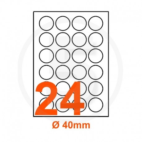 Etichette adesive rotonde diametro 40 Bianche con bordino