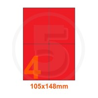 Etichette adesive pastello 105x148mm color Rosso