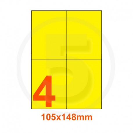 Etichette adesive pastello 105x148mm color Giallo