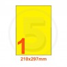 Etichette adesive pastello 210x297mm color Giallo