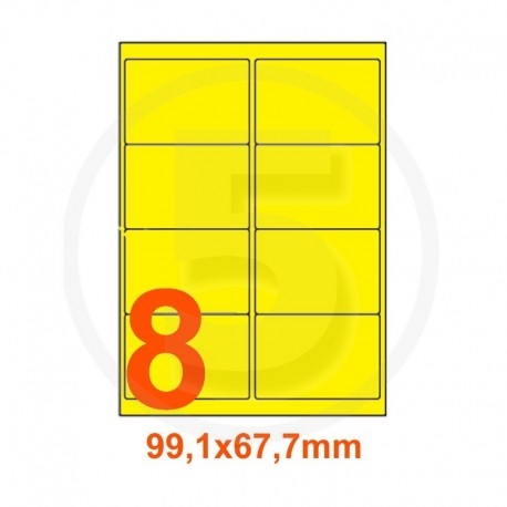 Etichette adesive pastello 99,1x67,7mm color Giallo