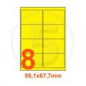 Etichette adesive pastello 99,1x67,7mm color Giallo