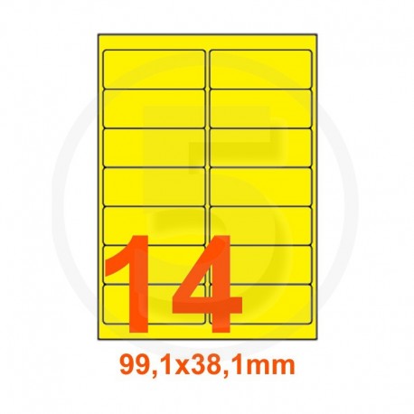 Etichette adesive pastello 99,1x38,1mm color Giallo