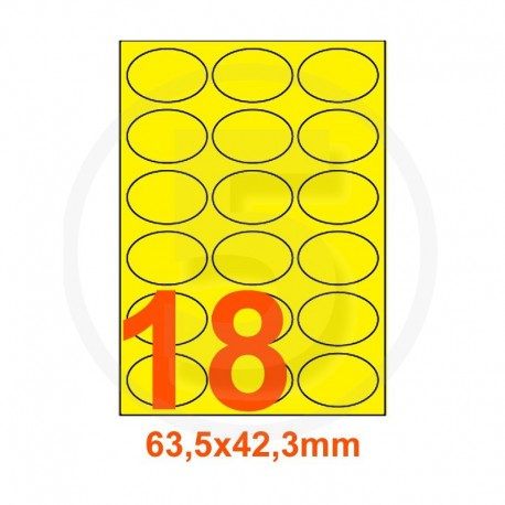 Etichette adesive pastello 63,5x42,3mm color Giallo