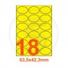 Etichette adesive pastello 63,5x42,3mm color Giallo