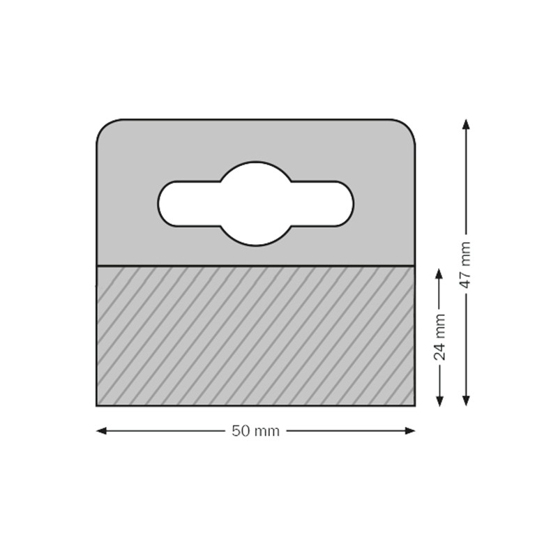 Ganci adesivi ovali in plastica in blister - mm.45, in bl. 2 pz.