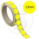 Bollini adesivi colorati diametro 13mm. Etichette adesive rotonde color Giallo