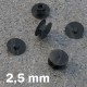 Rivetto in plastica - Bottone a pressione 2,5 mm, Nero,testa sottile