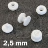 Rivetti in plastica - Bottoni a pressione 2,5 mm, Bianco