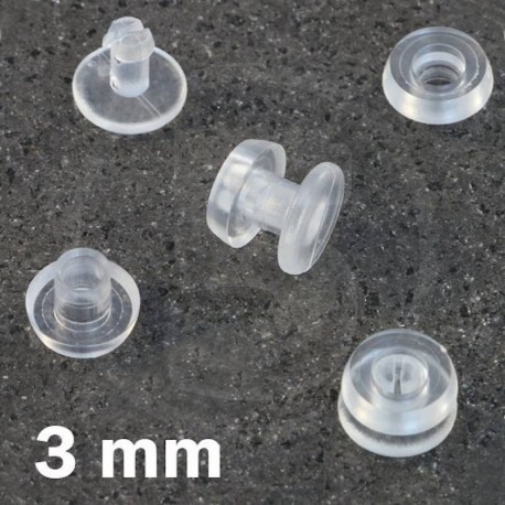 Rivetti in plastica a pressione per legatoria 3 mm, Trasparente 