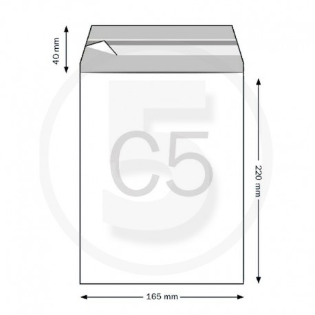 Sacchetti con chiusura adesiva, formato C5 165x230mm, in OPP 30micron