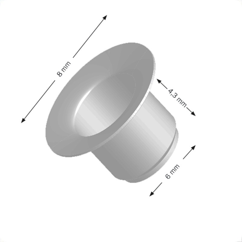 Occhielli in metallo Simili No. 8 E, nichelati 