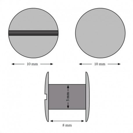 Viti sepolte in acciaio, lunghezza utile 8mm