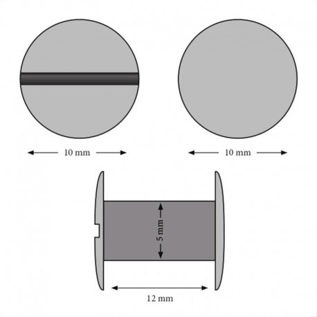 Viti sepolte in acciaio, lunghezza utile 12mm