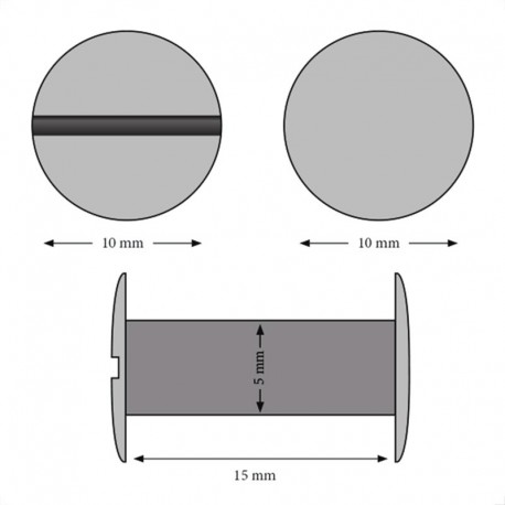 Viti sepolte in acciaio, lunghezza utile 15mm