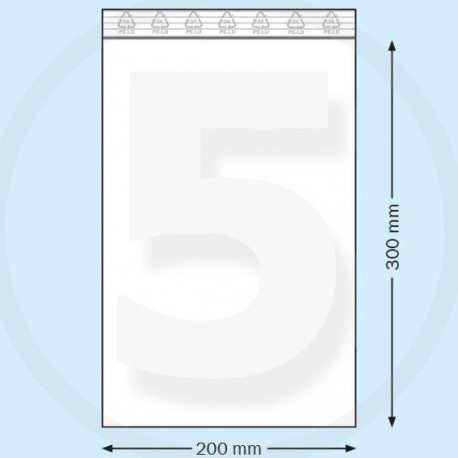 Sacchettini con chiusura a pressione ZIP, 200x300mm, PE 50mic